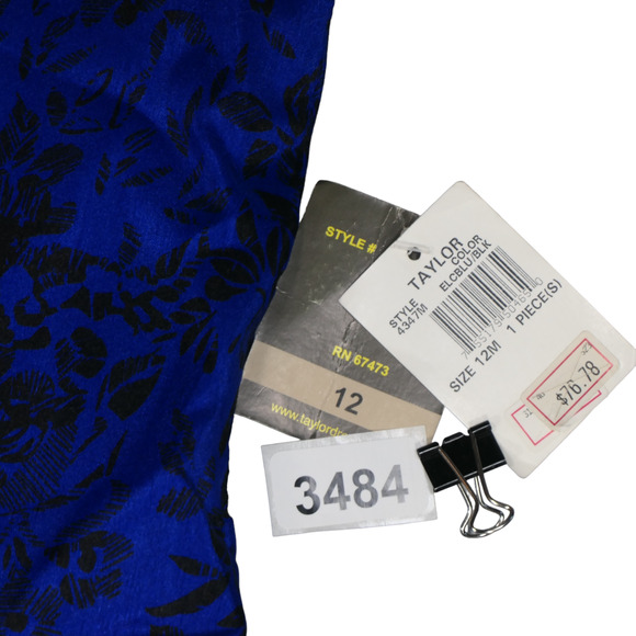 NEW Taylor Blue Dress Womens Size 12 Sheath Fit and Flare Lined Pockets NWT - Picture 7 of 7
